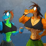 Buffed up sisters